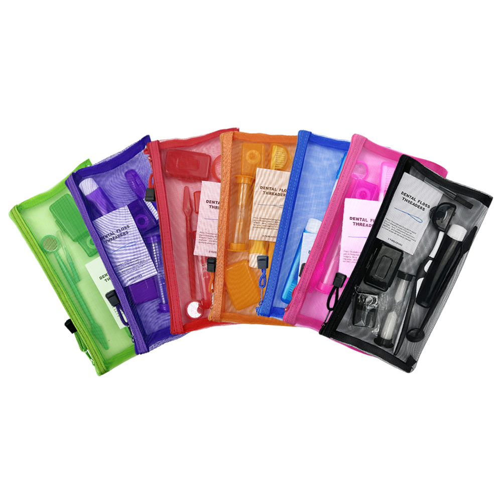Teeth Whitening For Braces - 8 ピース/セット矯正歯科ケアブラシキット歯クリーニングブレース歯ブラシ歯間ブラシフロス糸ワックストラベルキット