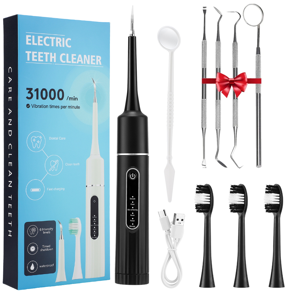 Electric Toothbrush Sonic - 電動歯ブラシ音波振動歯クリーナー歯垢歯石汚れ除去歯石エリミネーター歯科石クリーニングツール