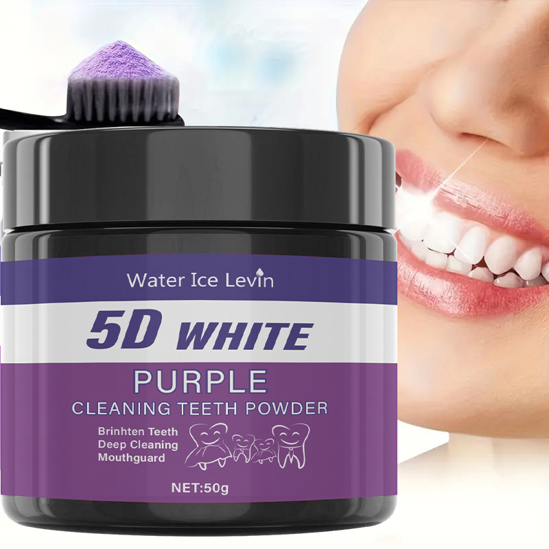 Teeth Whitening Baking Soda - 5Dホワイトニング歯磨き粉。 パープルミントフレッシュフォーミュラ。 パールエッセンス重曹。 歯の奥まで汚れを落とし、明るくします。 50g（正味重量）