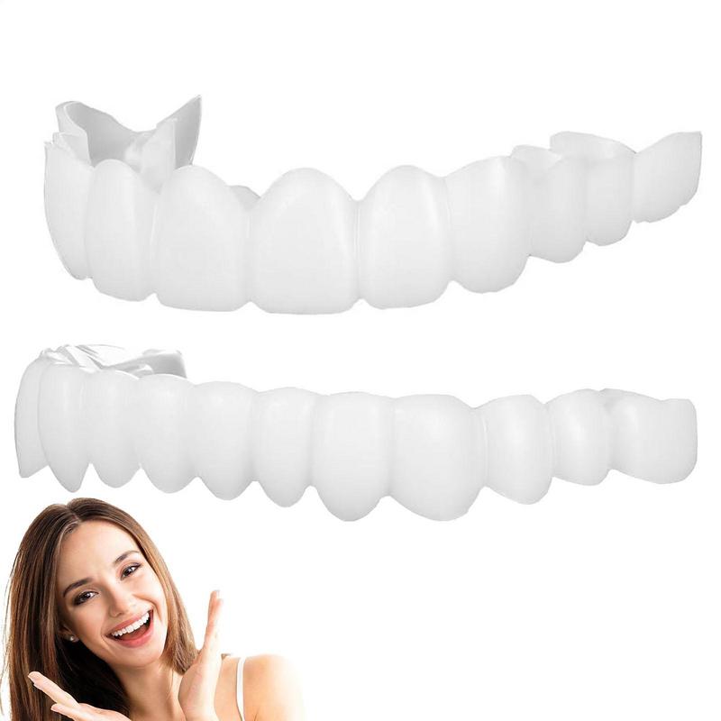 Teeth Whitening Veneers - スナップオン歯ベニア、インスタントシリコンスマイルベニア、歯の上部美容用化粧品歯ツール、男性と女性用歯カバー