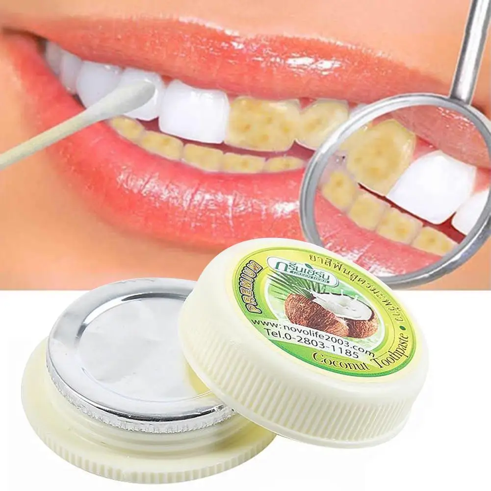 Teeth Whitening In Thailand - 25g ラシヤン タイ産クローブココナッツ歯磨き粉セット ハーブ配合で歯の黄ばみを除去し、歯茎ケアと爽やかな息を実現
