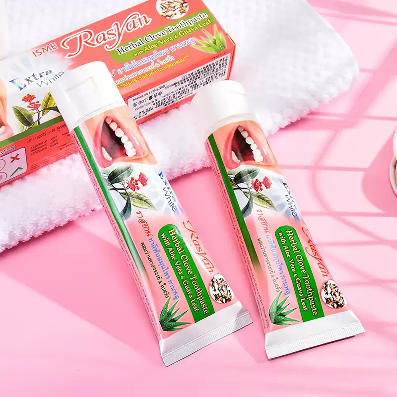 Teeth Whitening In Thailand - タイ産のラシアンハーブクローブ歯磨き粉、煙や茶の汚れを落として歯を白くし、息を爽やかにします