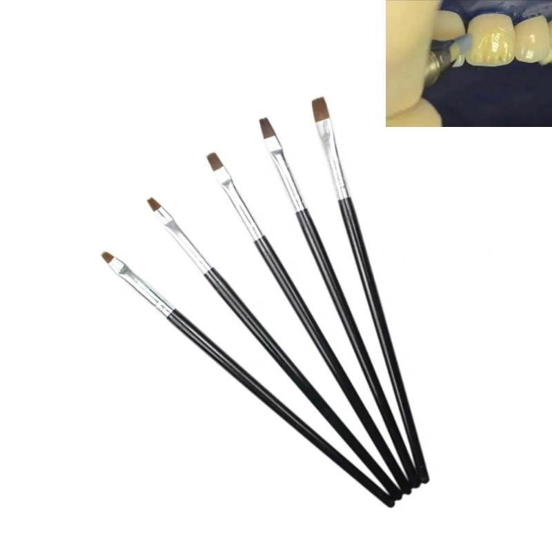 Teeth Whitening Pen - ナイロン歯科用接着剤コンポジットセメントツールネイルアートDIYペイント5個入り歯科用レジンブラシペン磁器歯の再形成