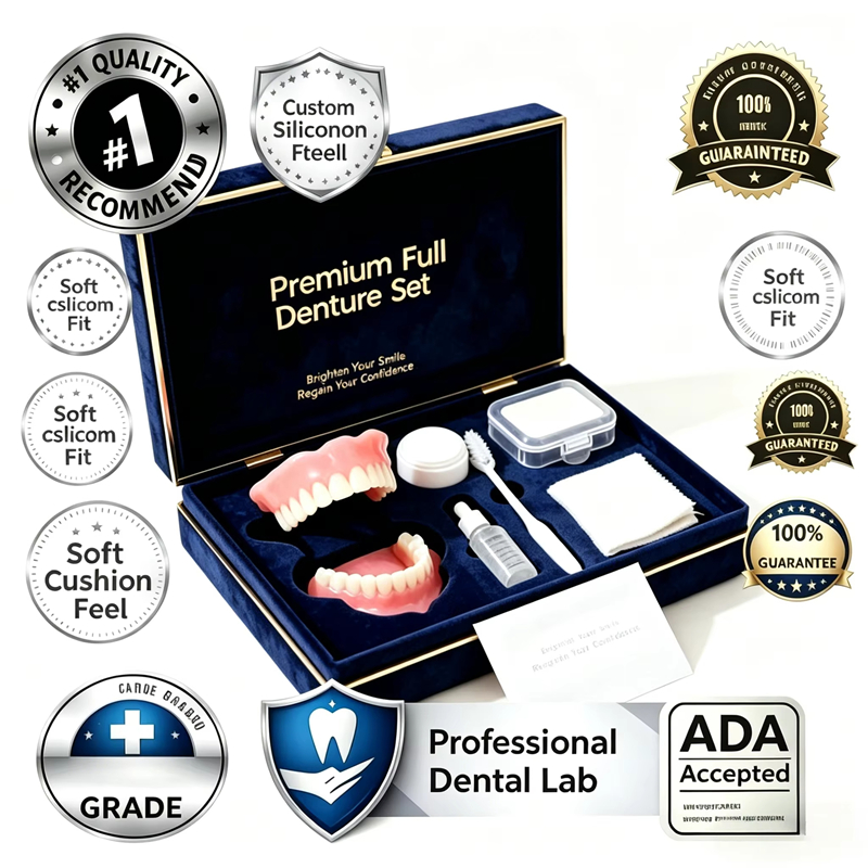 Teeth Whitening Veneers - ナチュラルコスメティック義歯キット、リアルな上下歯セット、クリーニングツール、インスタントスマイルベニア、快適フィット、日常使い可能
