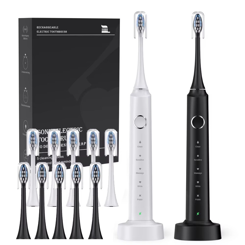 Electric Toothbrush Sonic - サルモケア X700 ワイヤレス充電式ソニック電動歯ブラシ（交換ブラシヘッド6個付き、トラベルケース、充電器、スマート歯ブラシ）大人用