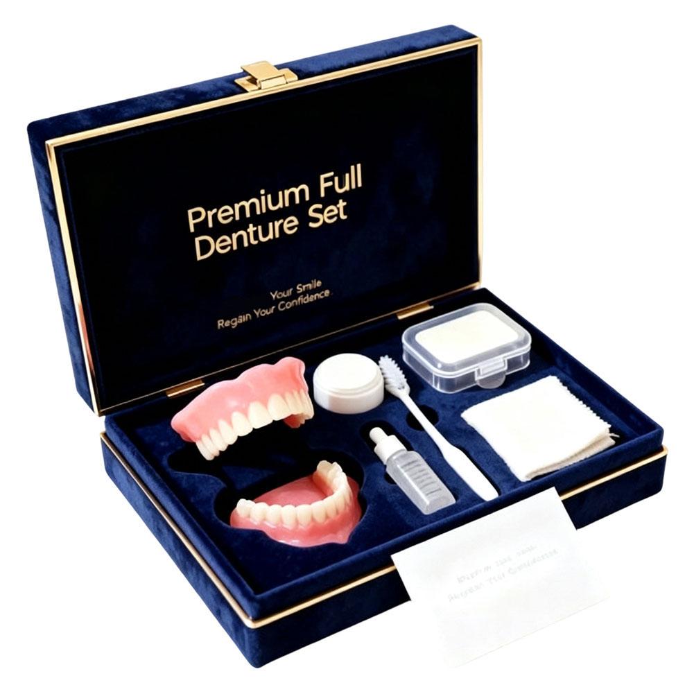 Teeth Whitening Veneers - 快適フィットシリコン義歯キット フルセット リアルな上下歯セット クリーニングツール付き インスタントスマイルベニア デイリーウェア