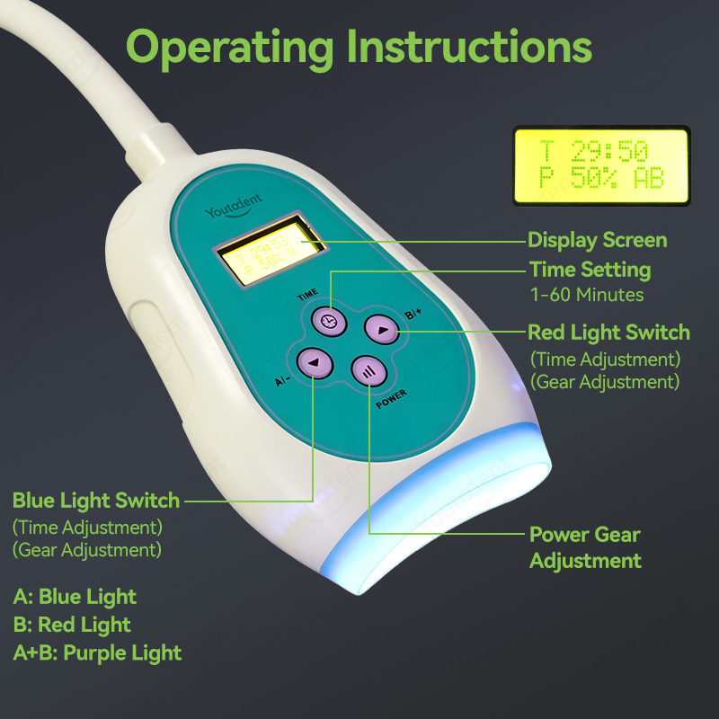 50W歯科用タッチスクリーン3色歯ホワイトニングマシン冷光ラ - Teeth Whitening Kit With Light のレビューと価格
