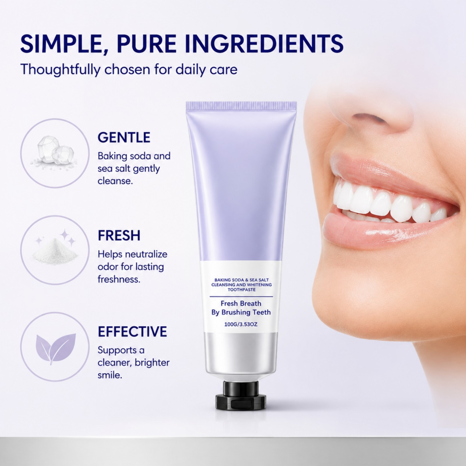 重曹と海塩の歯磨き粉 ディープクレンジング フレッシュな息  - Teeth Whitening Baking Soda のレビューと価格