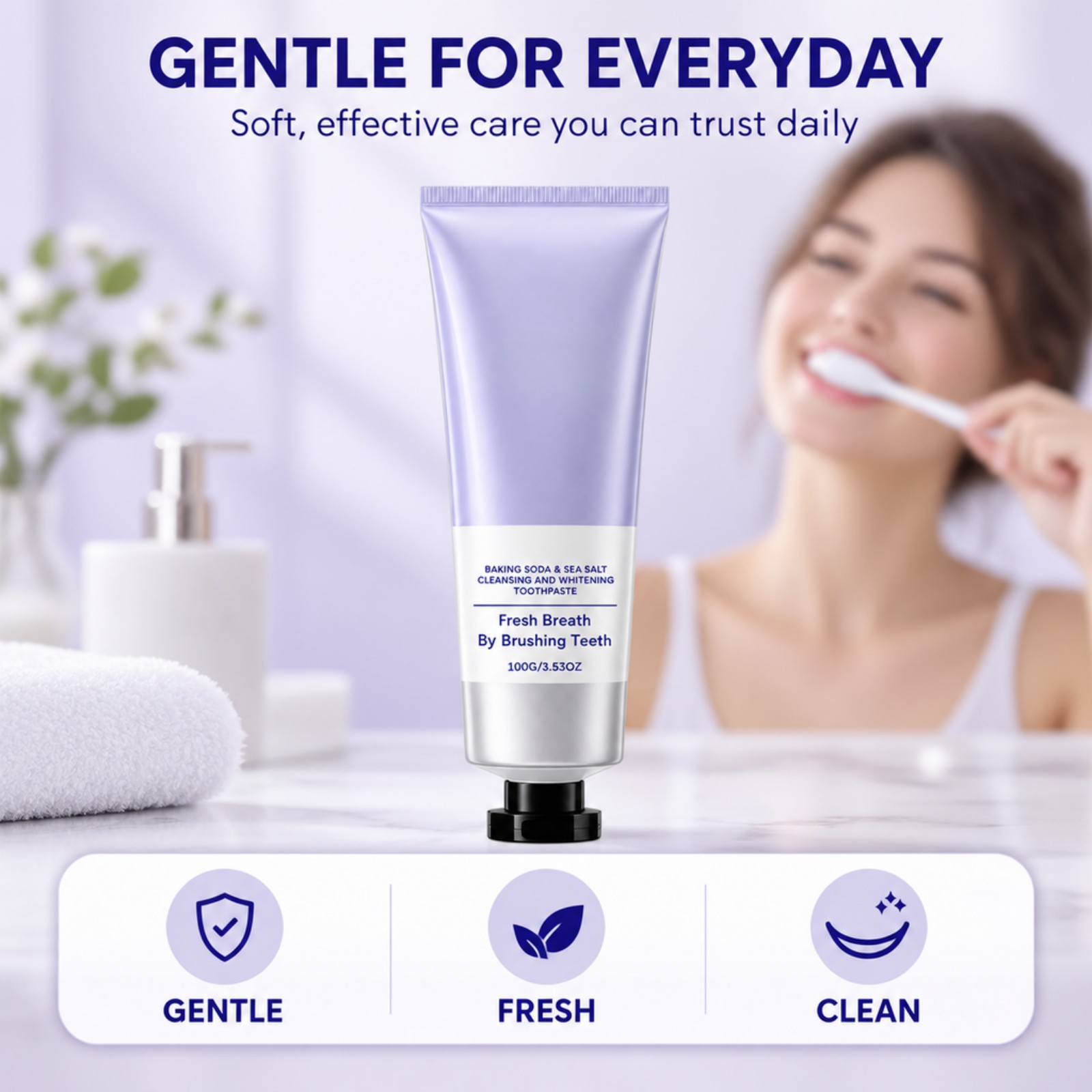 重曹と海塩の歯磨き粉 ディープクレンジング フレッシュな息  - Teeth Whitening Baking Soda のレビューと価格