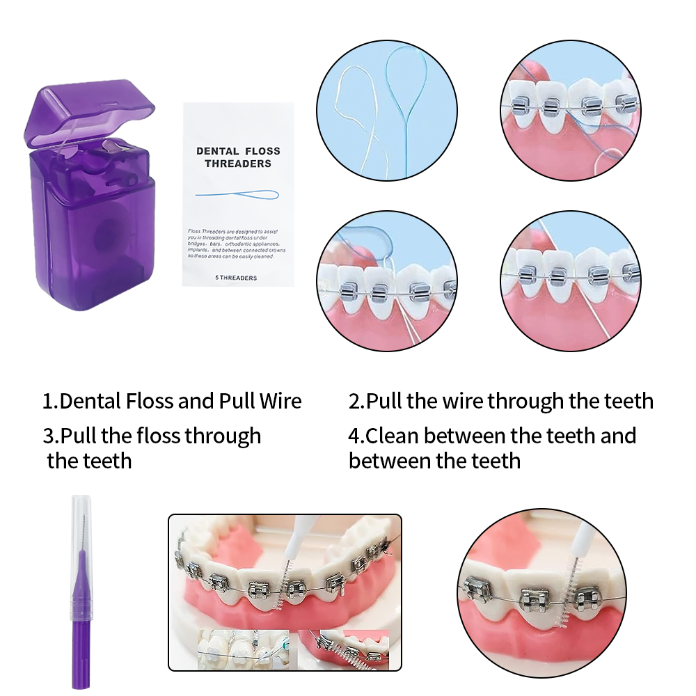 8 ピース/セット矯正歯科ケアブラシキット歯クリーニングブレ - Teeth Whitening For Braces のレビューと価格