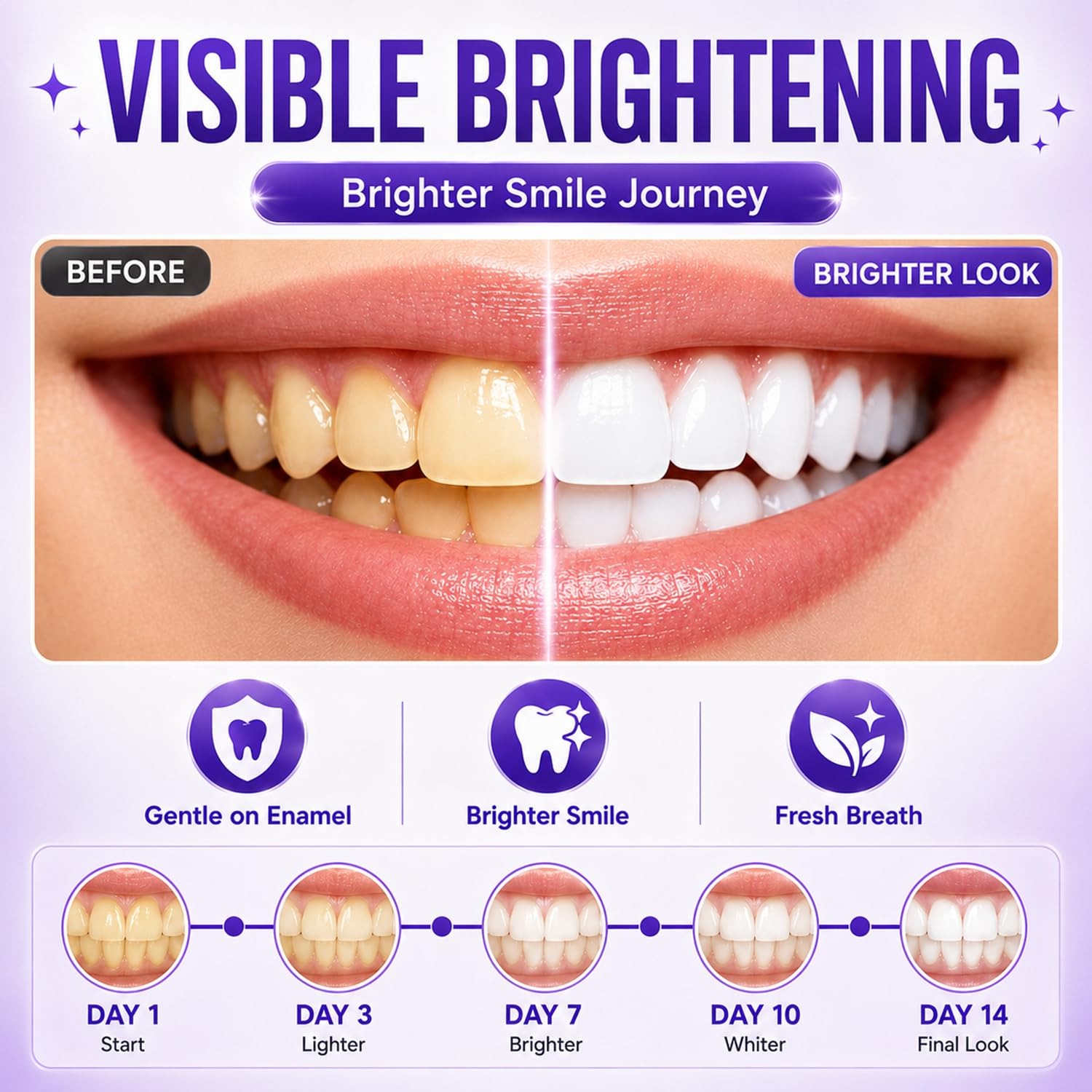 パープル歯のホワイトニングストリップ 7/14/21 個 ホ - Teeth Whitening Quick のレビューと価格
