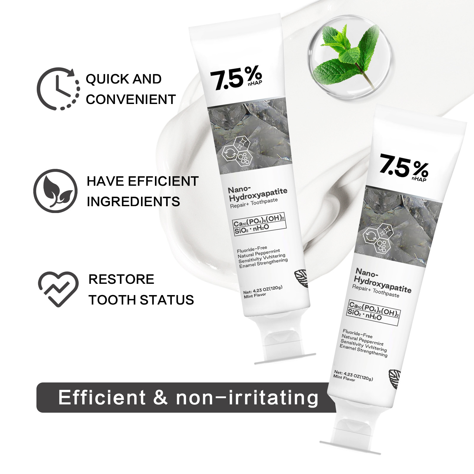 ナノハイドロキシアパタイト歯磨き粉、コーヒー・紅茶の染み抜き - Teeth Whitening Hydrogen Peroxide のレビューと価格
