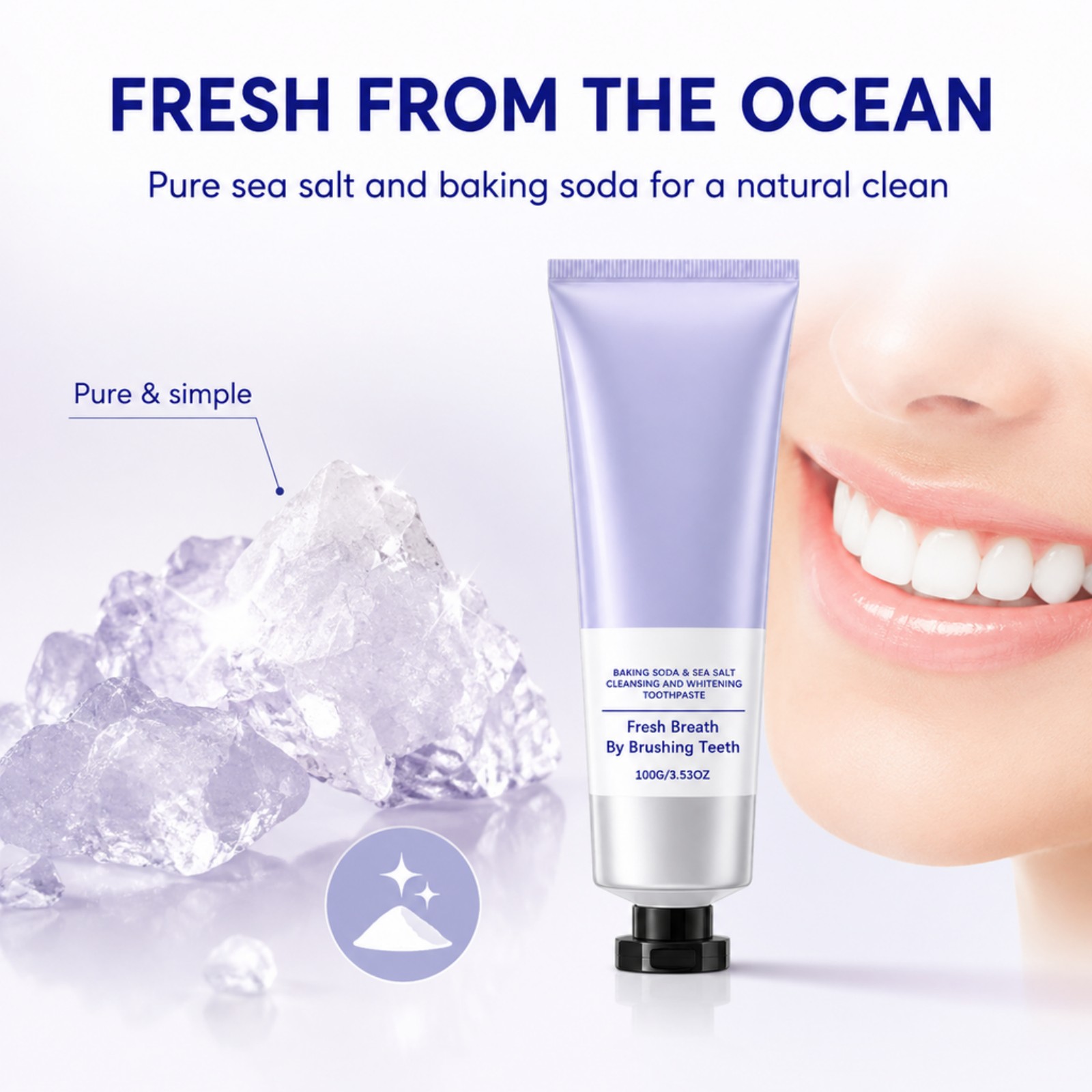 ベーキングソーダと海塩の歯磨き粉、穏やかに歯を白くし、清潔な - Teeth Whitening Baking Soda のレビューと価格