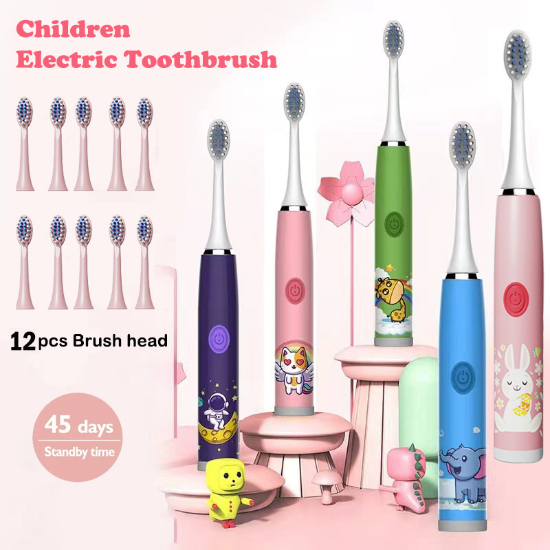 子供ソニック電動歯ブラシカラフルな漫画子供のための充電式ソフ - Electric Toothbrush Sonic のレビューと価格