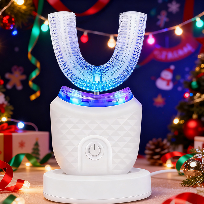 U字型電動歯ブラシ、自動音波振動によるホワイトニング、シリコ - Teeth Whitening Kit With Light のレビューと価格