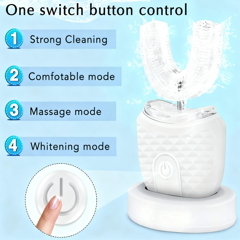 U字型電動歯ブラシ、自動音波振動によるホワイトニング、シリコ - Teeth Whitening Kit With Light のレビューと価格