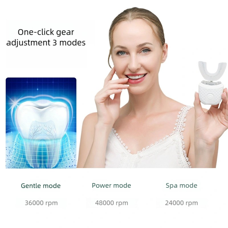 U字型電動歯ブラシ、自動音波振動によるホワイトニング、シリコ - Teeth Whitening Kit With Light のレビューと価格
