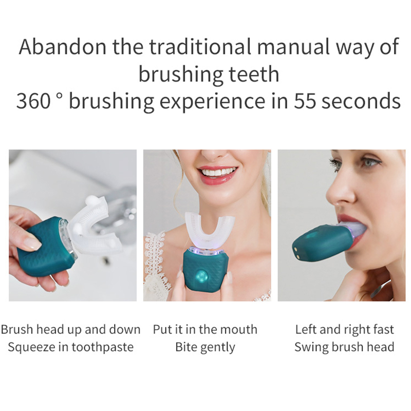 U字型電動歯ブラシ、自動音波振動によるホワイトニング、シリコ - Teeth Whitening Kit With Light のレビューと価格