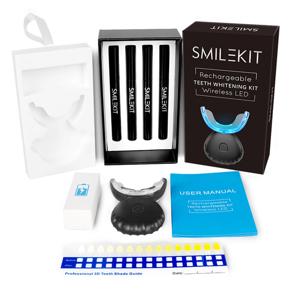 歯科歯ホワイトニングキットミニ 16 LED コールドライト - Teeth Whitening Kit With Light のレビューと価格