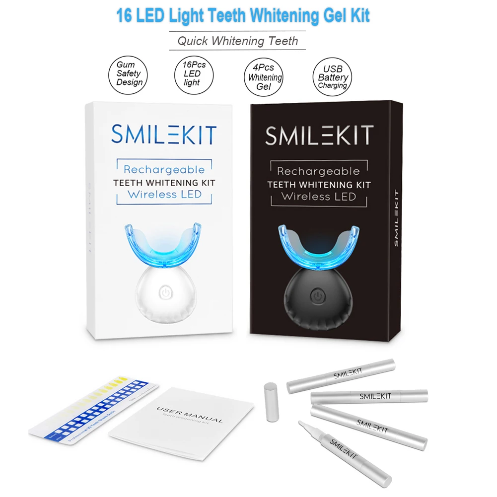 歯科歯ホワイトニングキットミニ 16 LED コールドライト - Teeth Whitening Kit With Light のレビューと価格