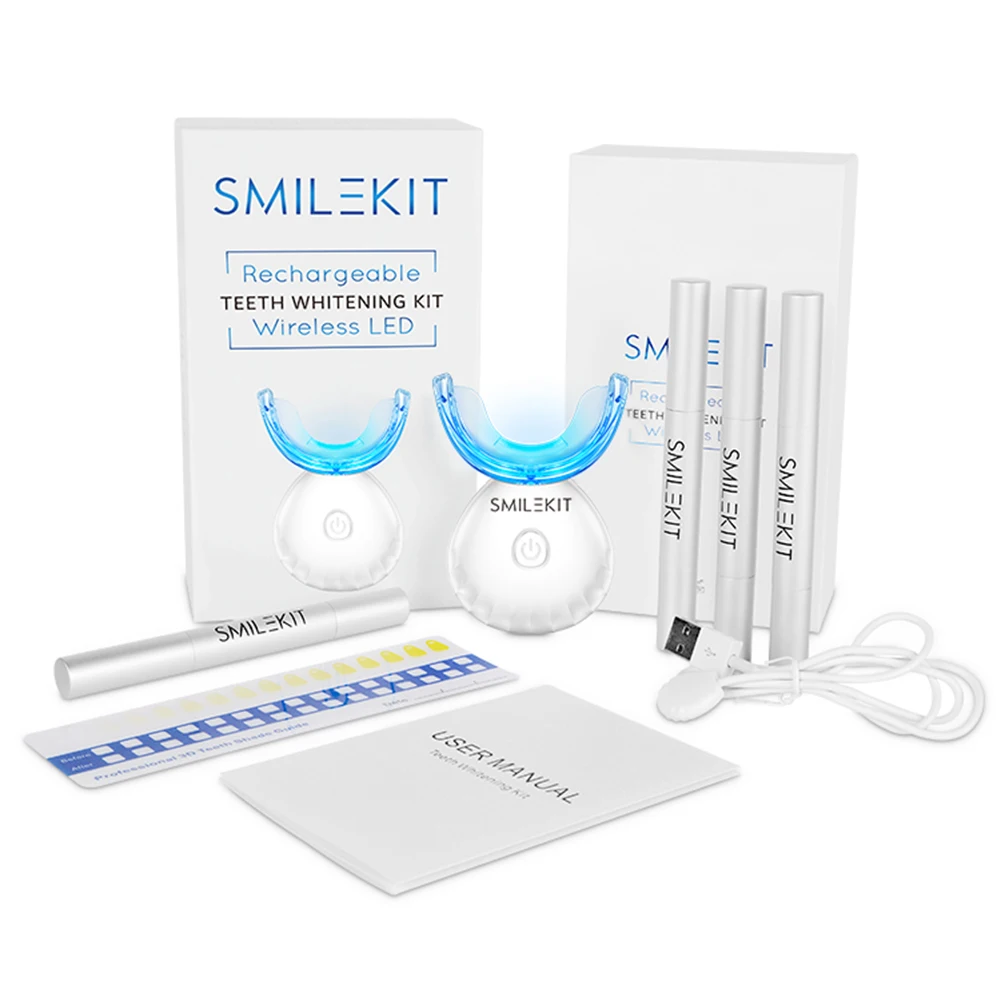 歯科歯ホワイトニングキットミニ 16 LED コールドライト - Teeth Whitening Kit With Light のレビューと価格