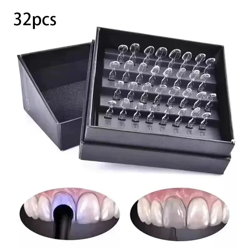 32個入り歯科用ベニアモールドキット、コンポジットレジンモー - Teeth Whitening Kit With Light のレビューと価格